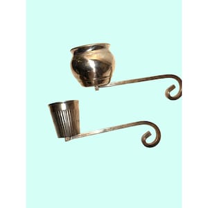 Decorative Silver-Toned Metal Wall-Mounted Candle stocking Holder Pair