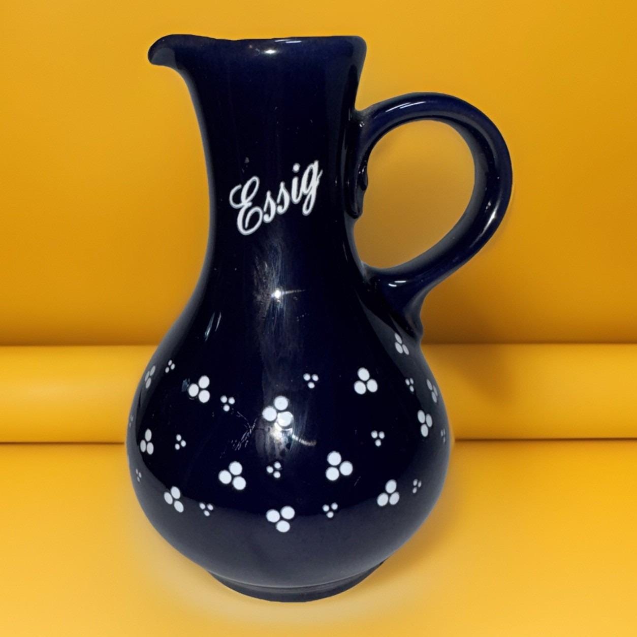 ヴィンテージ スモール Pfalzkeramik ブルー ドイツ製 手描き 花瓶