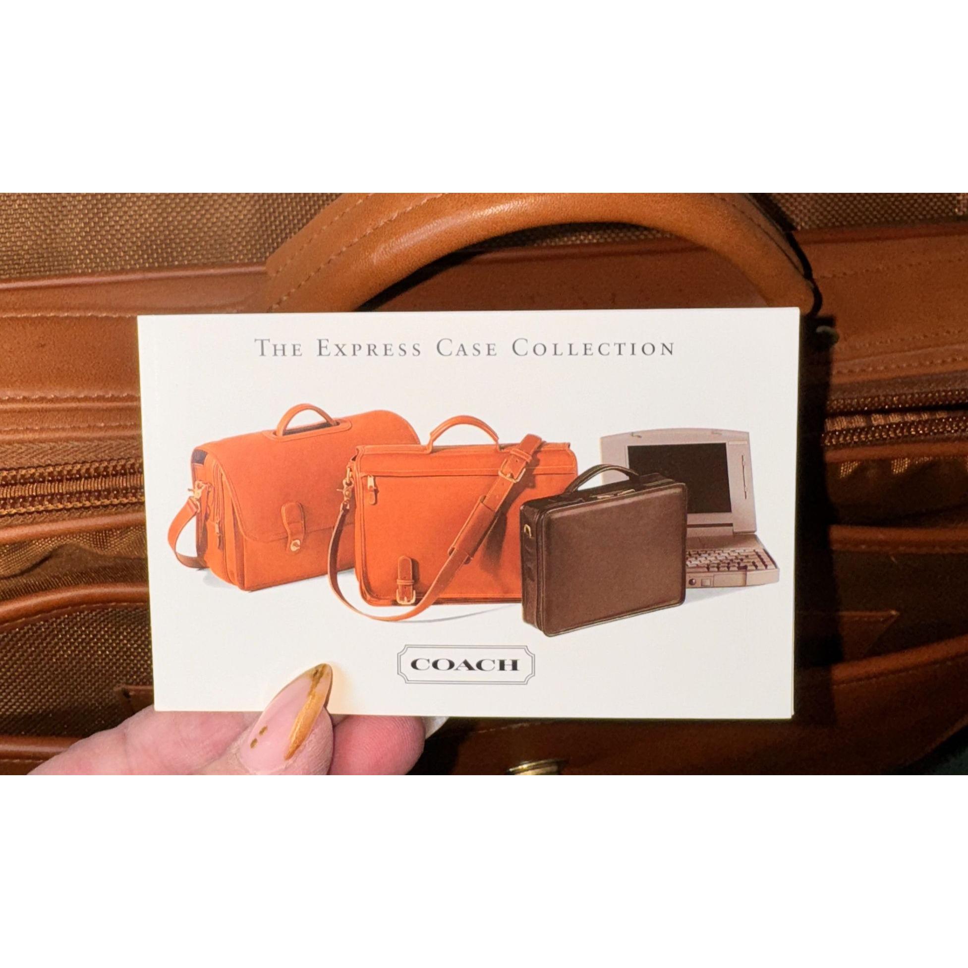 Vintage Coach Tan Turn Lock Leather Express Case Briefcase