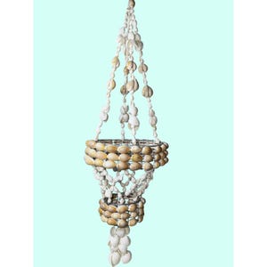 Handmade Seashell Hanging Planter Coastal Boho Decor beach