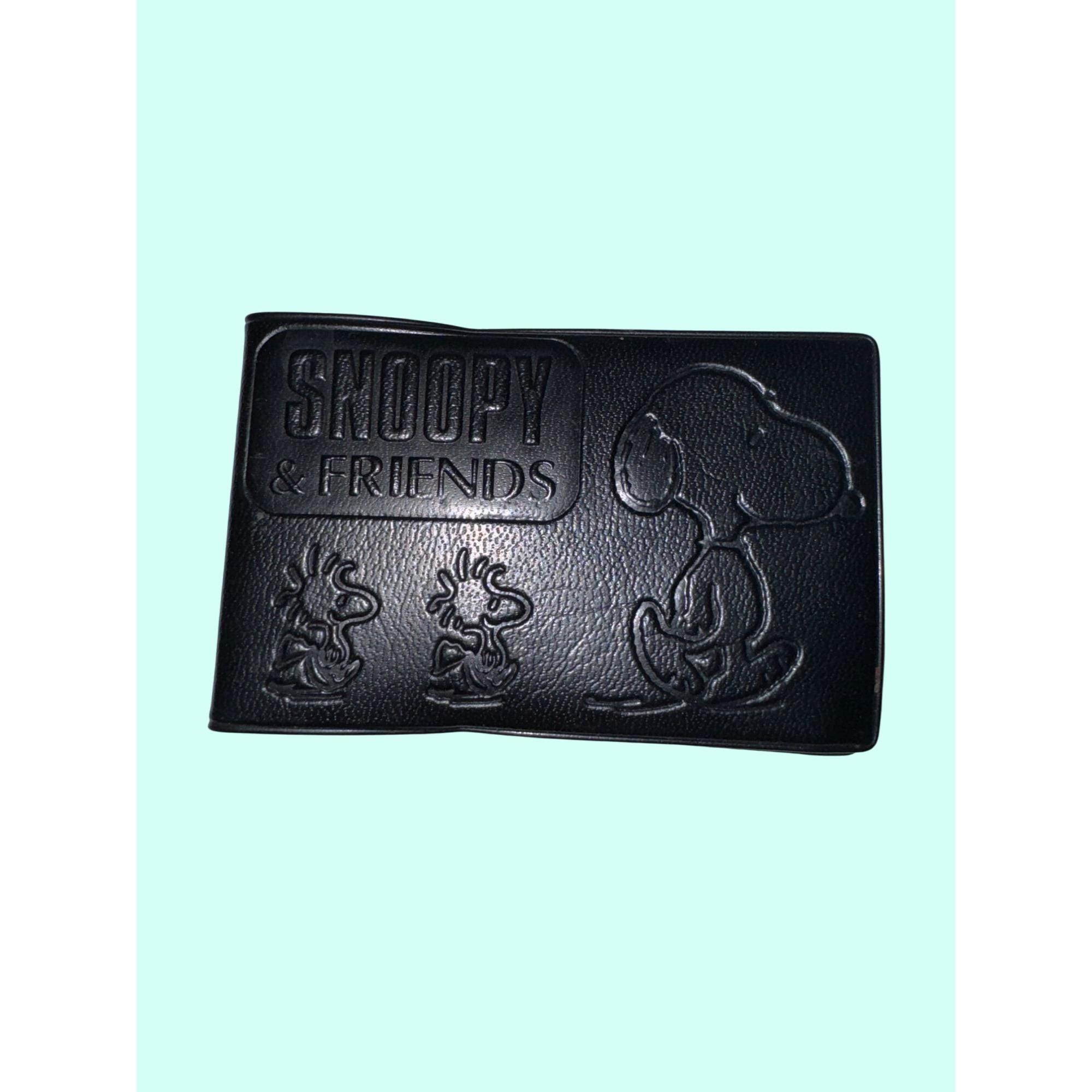 Snoopy & Friends Black Leather Embossed Address Book Vintage 1958