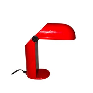 Vintage Adjustable Table Desk Lamp Red Mid-Century Modern Plastic Design