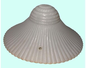 Fluted Frosted Glass Ceiling Light Cover Shade 12" Diameter