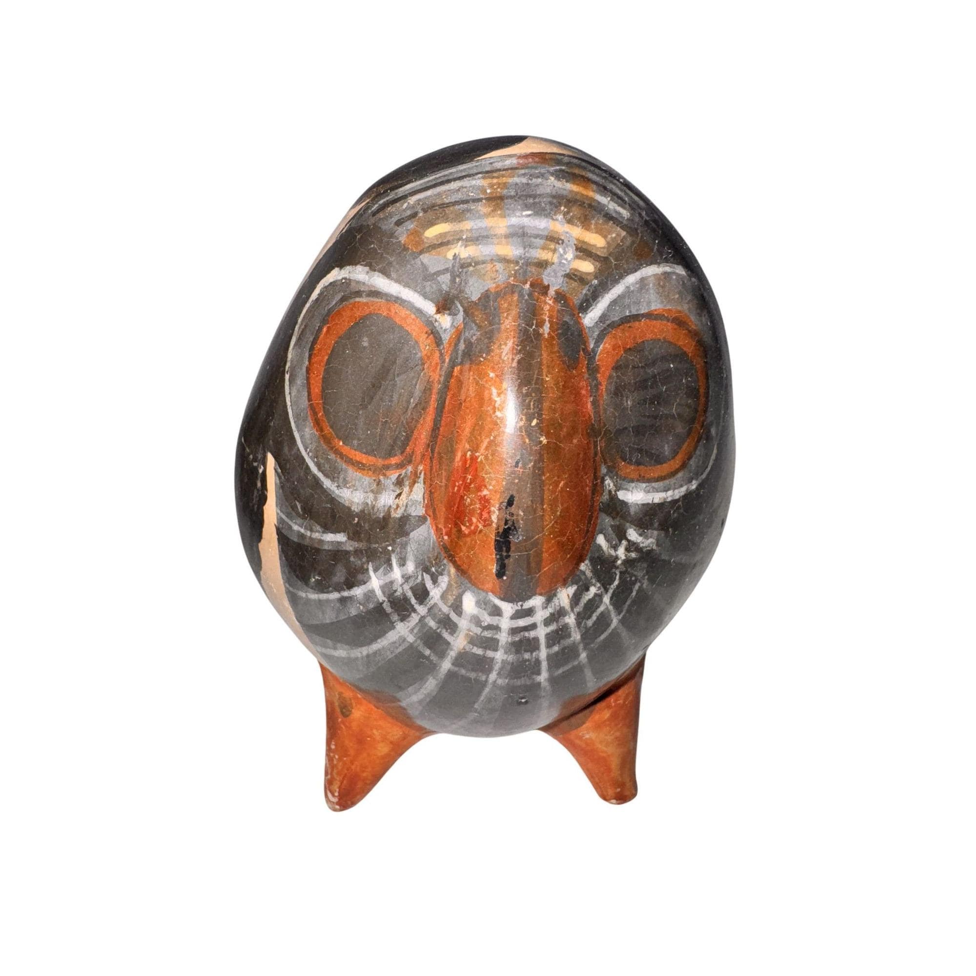 Hand-Painted Mexican Ceramic Owl Figurine With Intricate Designs & Vibrant Colors 5 Inches Tall