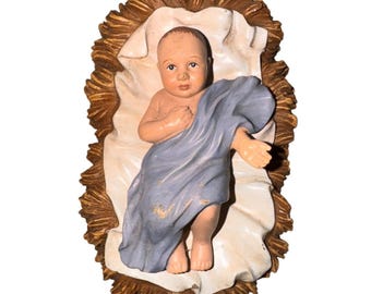 kirkland Baby Jesus Nativity Figurine 6" Hand-Painted Vintage Religious Décor