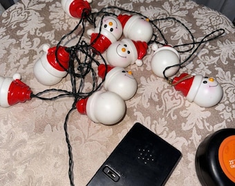 Gemmy Spinning Snowflake Snowman Peppermint Red for PARTS or