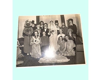 Ephemera Vintage Black And White Photo Group Costume Party Wedding Theme