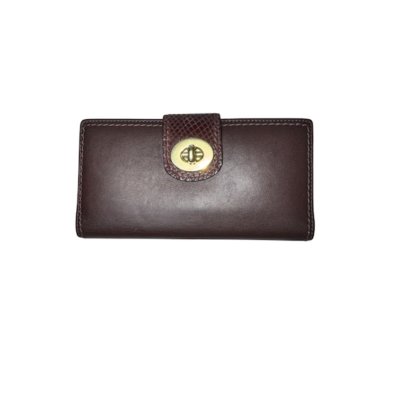 Coach Brown Leather Turnlock Wallet Snap Closure Vintage Design - Etsy