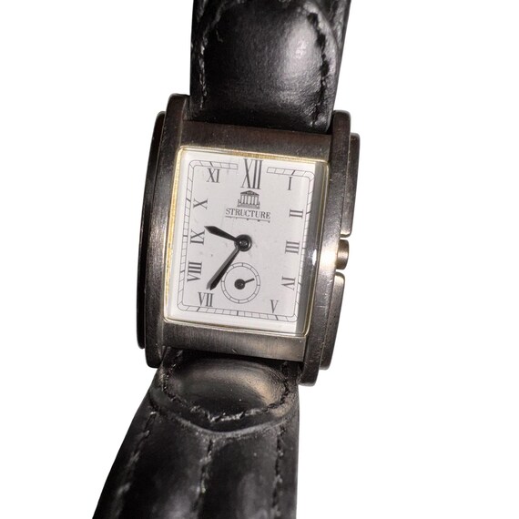 Structure Square Quartz Watch With Leather Band &… - image 5