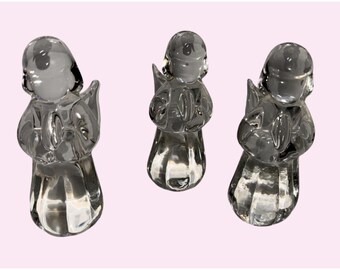 ヴィンテージ エンジェル エンジェル フィギュア 3 個セット ガラス