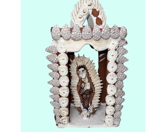 Santuario della Vergine Maria in terracotta, arte popolare messicana artigianale