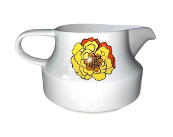 Yellow Floral Ceramic Milk Jug Pitcher Made In England