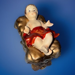 3.5&quot;  Ceramic Porcelain Nativity Baby Jesus Manger Replacement Figurine
