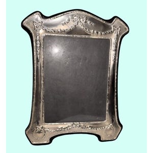 Vintage Ornate silver plated Metal Picture Frame With Black Velvet Back