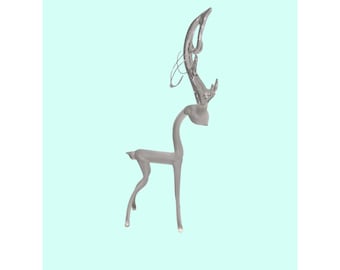 Silvestri Crystal Reindeer Figurine Frosted Glass 7.5" Christmas ornament