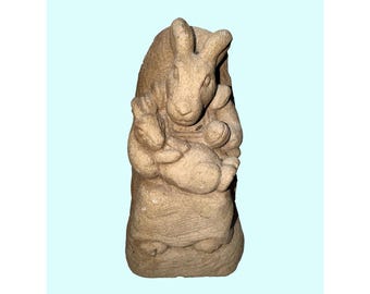 Vintage 1994 Caruth Studio Sandstein Kaninchen Wand Skulptur