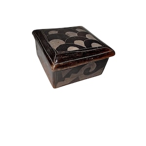 Handcrafted Decorative Box With Abstract Patterned Lid