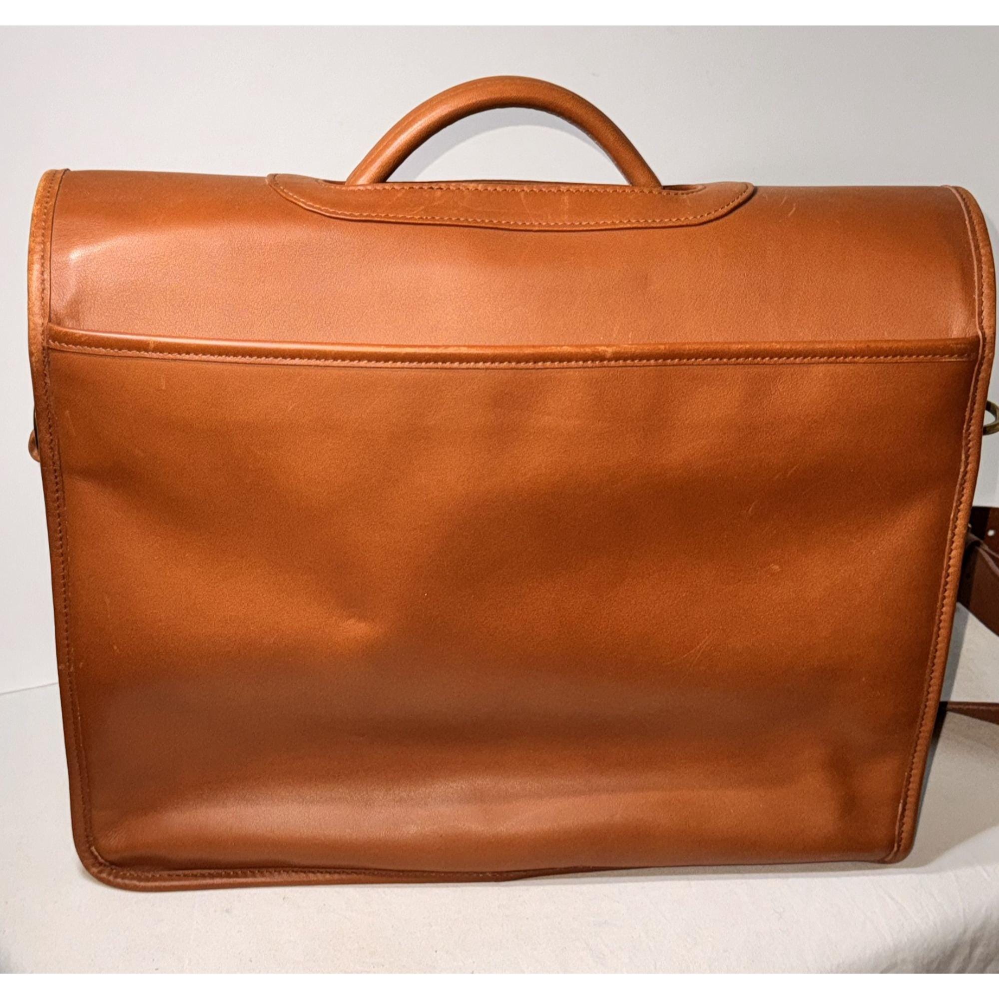 Vintage Coach Tan Turn Lock Leather Express Case Briefcase