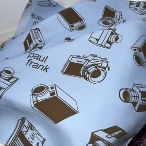 Vintage Paul Frank Retro Camera Blue Brown Fabric Craft 17’x5’