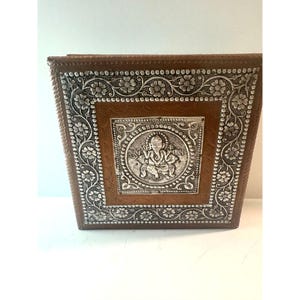 Dhruv Indian Dry Fruit Box Ganesha Mukhwas Spice Container 5-Section Silver Tone