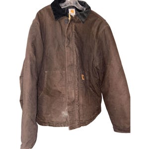 Carhartt XLT Brown Duck Canvas Quilt Lined Chore Coat Jacket No Hood