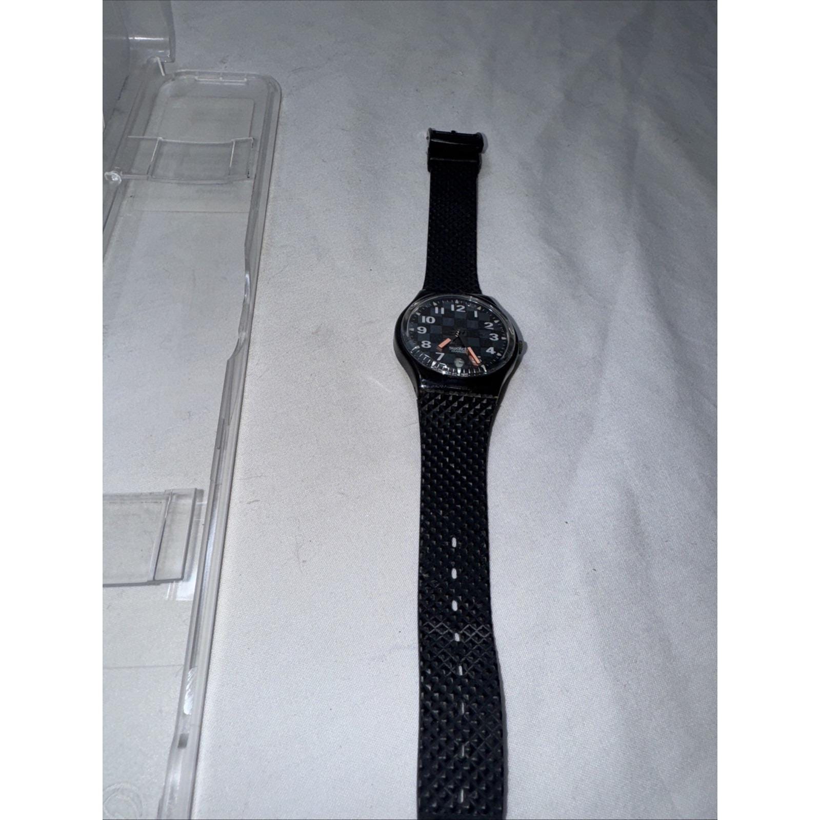 Vintage 1986 Swatch Watch Osiris GM102 Egyptian Collection  Vintage 1986 Swatch Watch – WORKING Series 9401 – Black & White – Day/Date main image 0