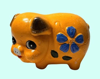 1970年代の黄色い花柄貯金箱 - ヴィンテージMCMコインセーバー - Etsy 日本