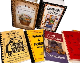 Vintage Spiral Bound Community & Church Cookbooks Lot Of 7