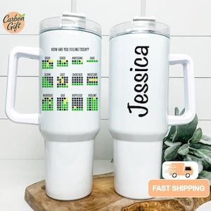 Funny Wordle Tumbler, Wordle Gifts, Wordle Lover Gift, Wordle Gift For Her, Wordle Birthday Gift, Wordle Tumbler with Handle, Christmas Gift
