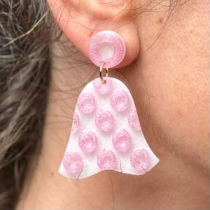 Phish Ghost Donut Pink Clear Blue Glow-in-the-dark Drop Earrings
