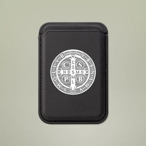 Cartera para iPhone compatible con MagSafe con la Medalla de San Benito