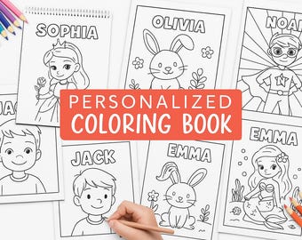 Personalized Kids Coloring Book with Name – Custom Printable Activity Book for Birthdays, Holidays & More