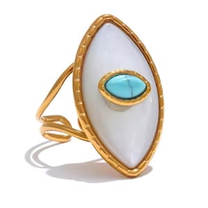 Turquoise gold band Ring