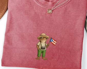 Camiseta Puerto Rico Coqui Frog Idea de regalo para atuendo boricua Estética Sapo Concho Camiseta Caribbean Island Vibes Camiseta Comfort Colors