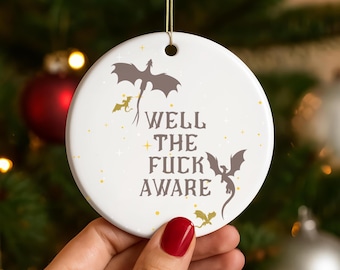 Adorno navideño «¡Vaya, qué asco!» – Decoración navideña para amantes de los libros, regalo para lectores de novelas románticas, adorno literario navideño, regalo original