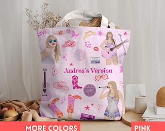 Bolso de mano retro de estrella pop: bolso de lona vintage con estética de amante de la música, bolso de hombro inspirado en letras de canciones, regalo para fanáticos de la música.