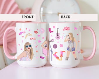 Taza de cerámica retro de estrella pop: diseño inspirado en letras