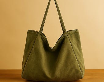 Large Canvas Hobo Tote Bag: Casual Shoulder Bag for Women