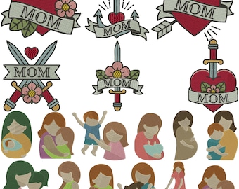 Happy Mother's Day Embroidery Design, Mama Flower Embroidery, Love Embroidery, Mom Embroidery, Mother Embroidery, Machine Embroidery Design