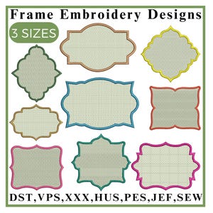 Frame embroidery design, Monogram frame embroidery, Shape Embroidery, Border Embroidery, Royal Frame, Machine Embroidery Design,outline file