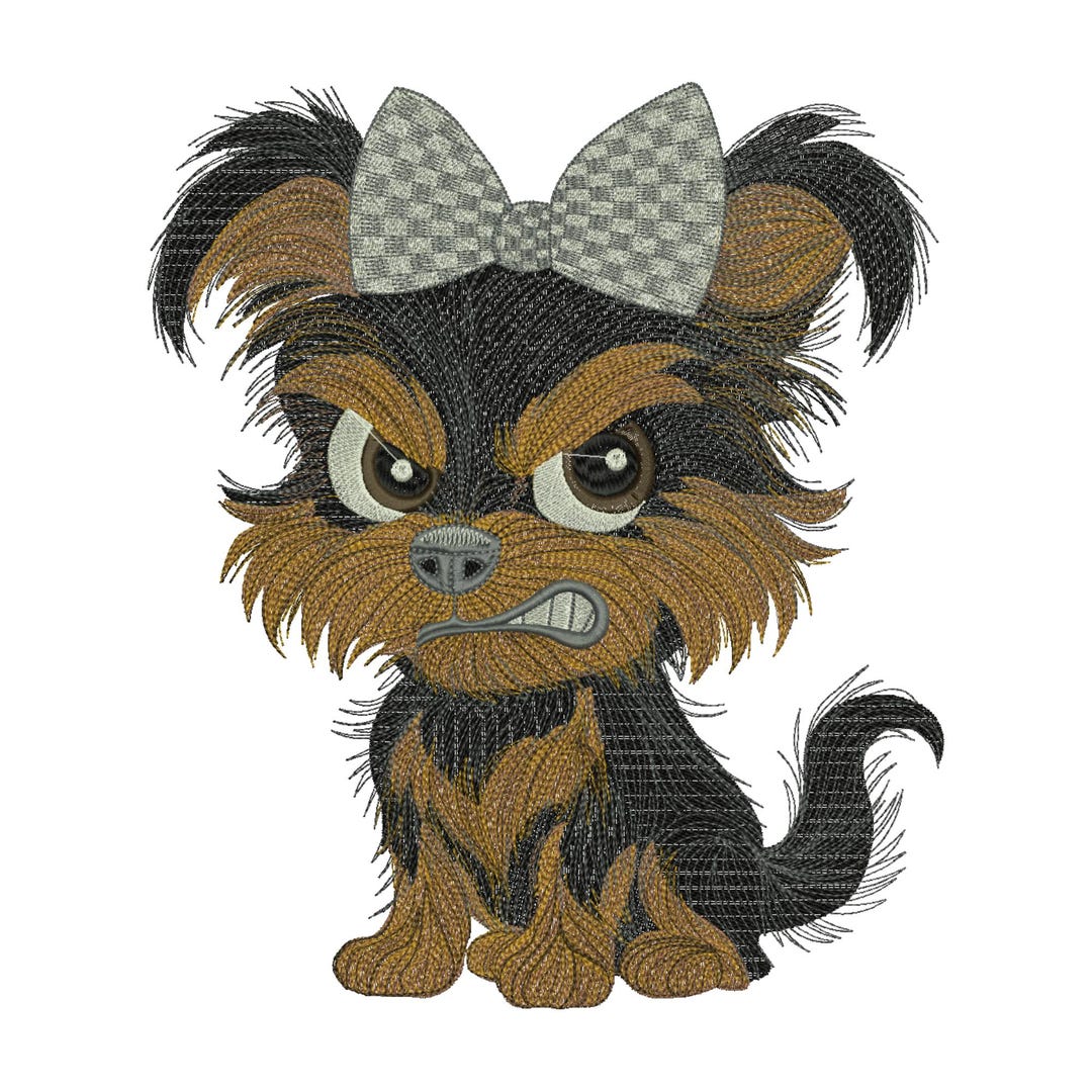 Dog Embroidery Design, Funny Grumpy Dog Embroidery, Yorkie Embroidery ...
