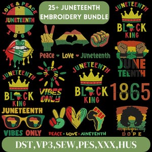 Juneteenth Embroidery Design, Juneteenth 1865 Embroidery, Black lives matter, African American embroidery, African Black History Embroidery