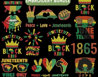 Juneteenth-borduurontwerp: zwarte geschiedenis, vrijheid (digitale download)
