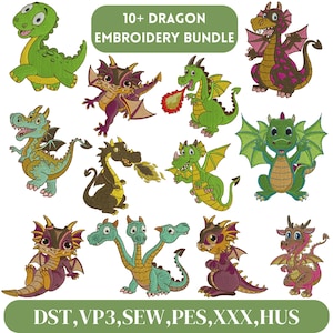 Dragon Embroidery Design, Mystic Dragon Machine Embroidery Design, Chinese dragon Embroidery File, Cute Dragon Embroidery Pattern dragon pes