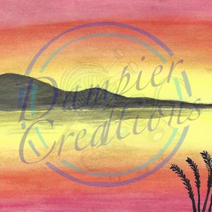 Sunset Mountain Reflection - Une seule carte de correspondance vierge