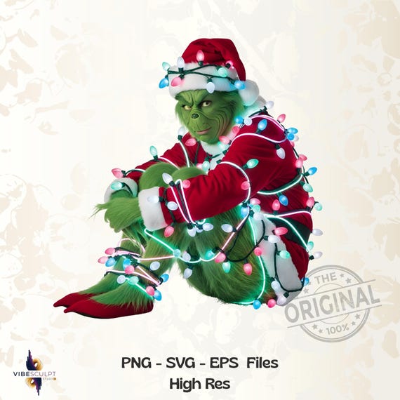 Retro Grinc Christmas PNG, Christmas Characters Png, Merry Grinchmas Png, Green Mean Guy (Digital Download)