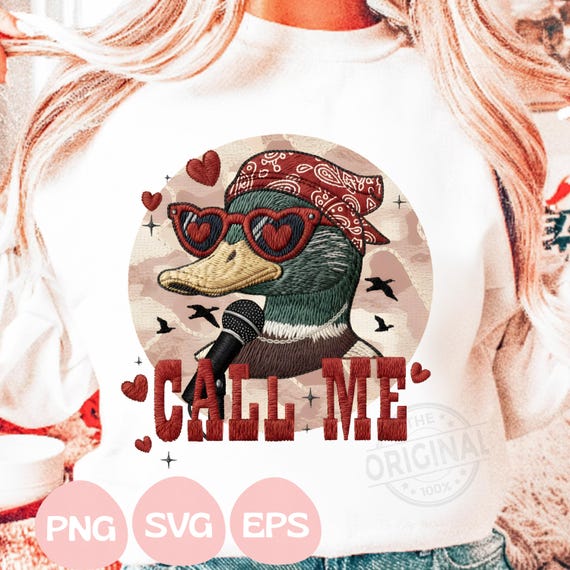 Faux Yarn Crochet Girl Valentines png, Girl Duck Hunting Design, Kid Valentines png, Call Me png, Toddler Valentines, Png for Girls