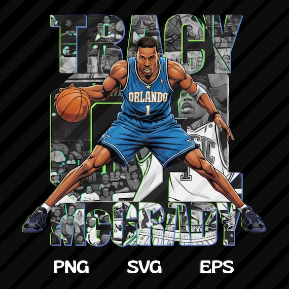 Basketball Player PNG SVG Shirt Design, Comic Tracy McGrady T-shirt Sublimation, DTF Transfer (Instant Download)