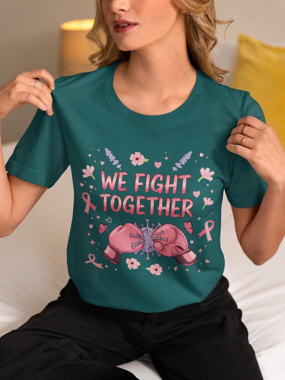 We Fight Together T-Shirt, Pink Ribbon, Cancer Awareness, Hope Strength Unity, Breast Cancer Support, Digital Download