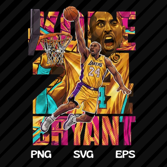 Kobe Bryant PNG SVG, Basketball T-Shirt Design, Basketball DTF Transfer, Basketball Lover Png, Basketball Comic Graphic Tee Sublimation
